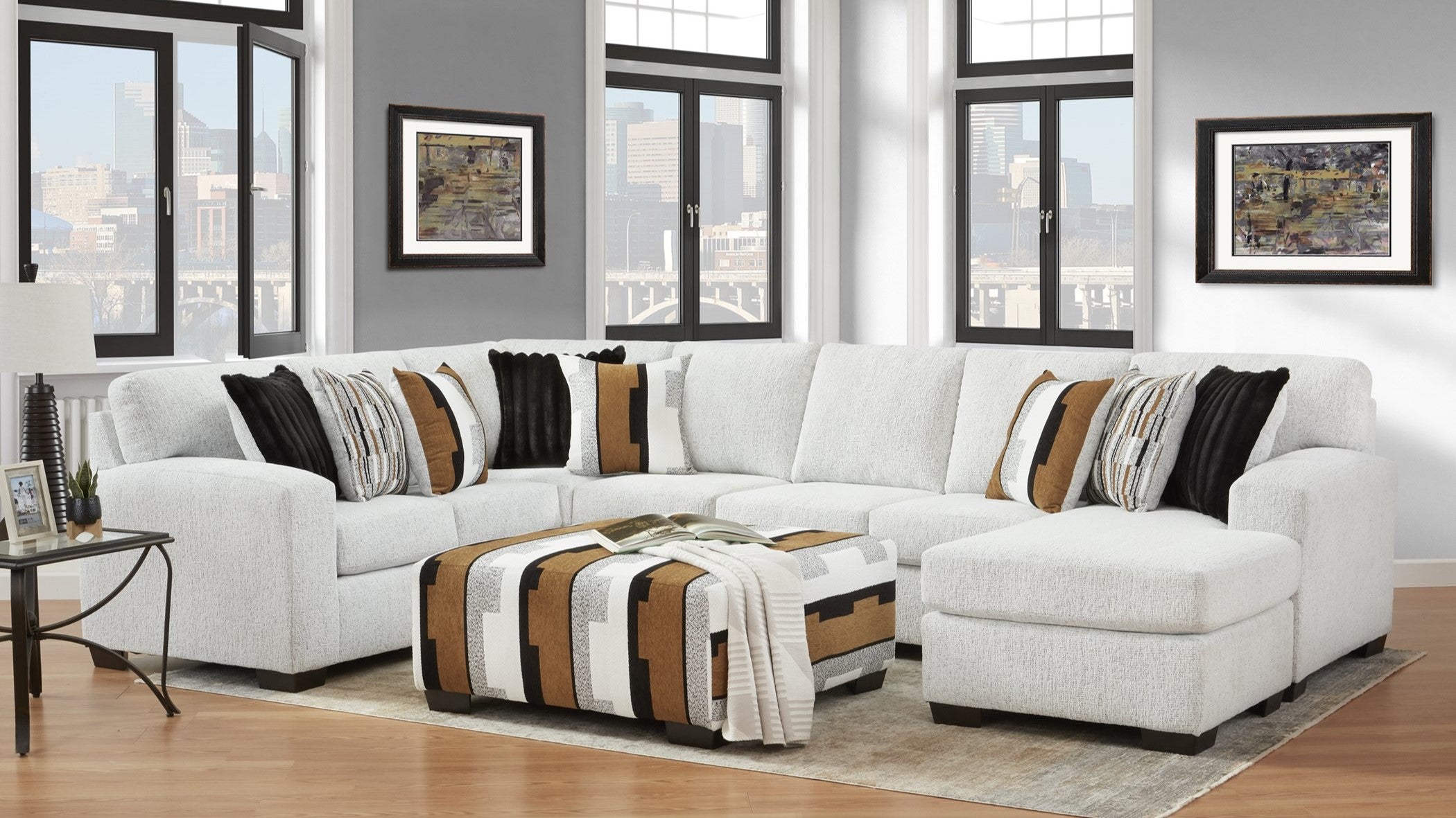 Shay Arctic Sectional + Ottoman