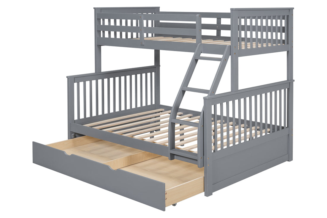 Twin/Full Bunk Bed With Twin Trundle