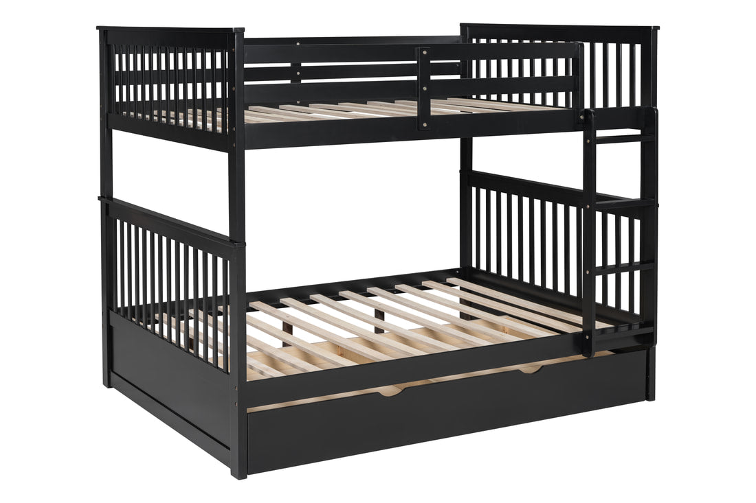 Full/Full Bunk Bed With Twin Trundle Espresso